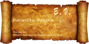 Barasits Veszta névjegykártya